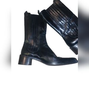 Bolsa black leather boots, made in Italy size 38